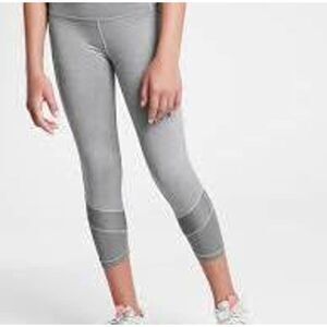 ATHLETA GIRL COBBLESTONE GRAY REFUEL MESH CAPRIS  SIZE L/12 ATHLETIC PLAY ACTIVE
